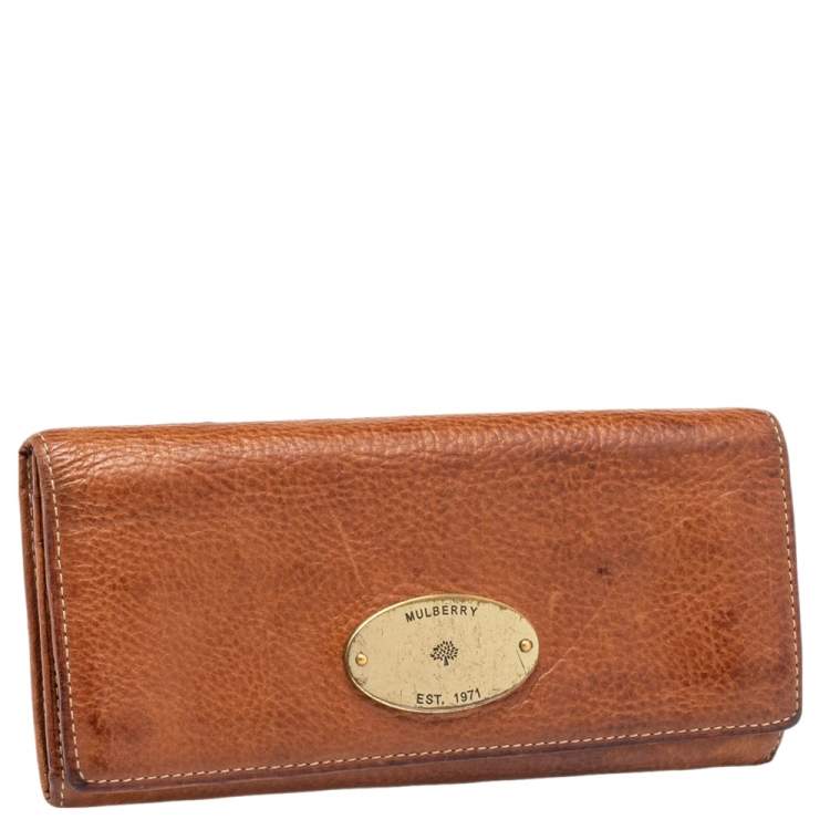 Pre Owned Mulberry Brown Leather Continental Wallet