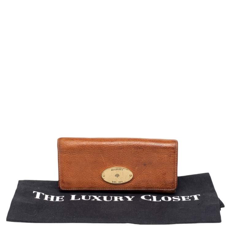 Pre Owned Mulberry Brown Leather Continental Wallet