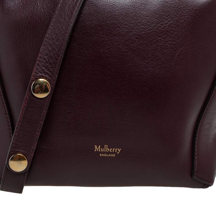 Pre Owned Mulberry Burgundy Leather Camden Press Studded Hobo