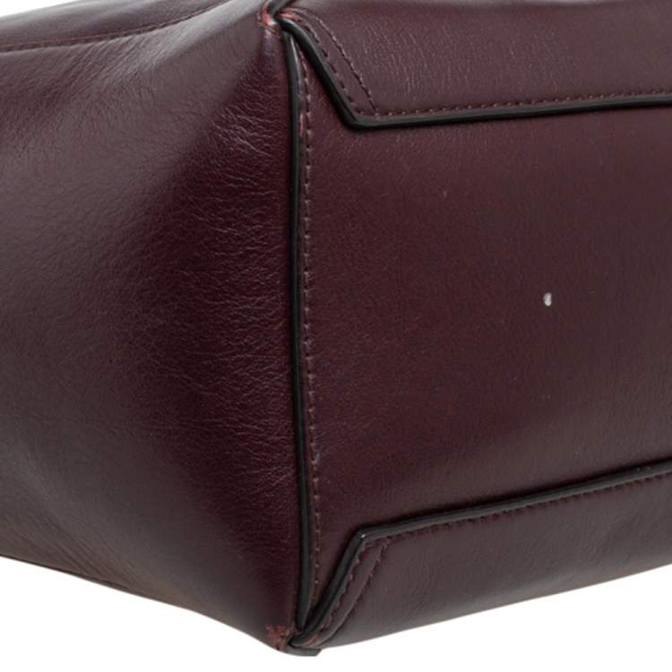 Pre Owned Mulberry Burgundy Leather Camden Press Studded Hobo