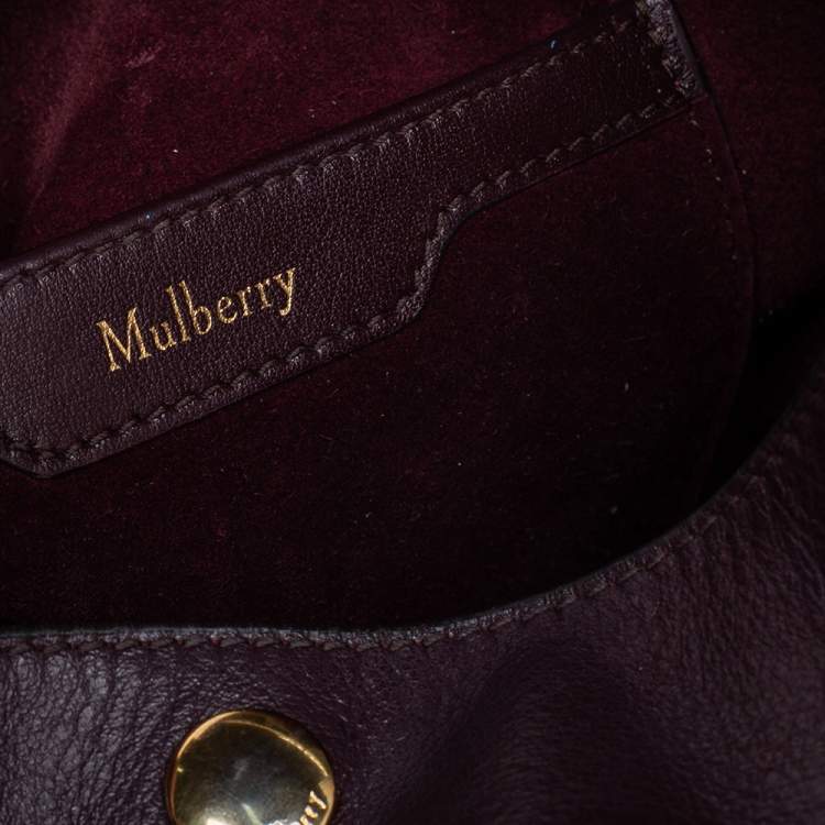 Pre Owned Mulberry Burgundy Leather Camden Press Studded Hobo