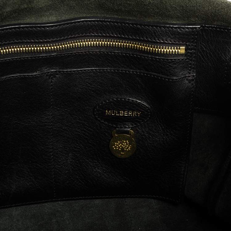 Pre Owned Mulberry Black Pebbled Leather Bayswater Satchel