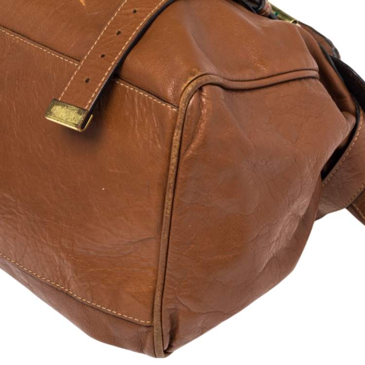 Pre Owned Mulberry Brown Leather Oversized Alexa Satchel