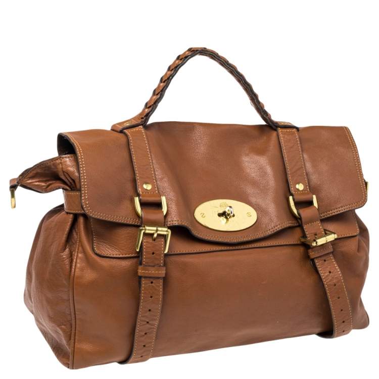 Pre Owned Mulberry Brown Leather Oversized Alexa Satchel