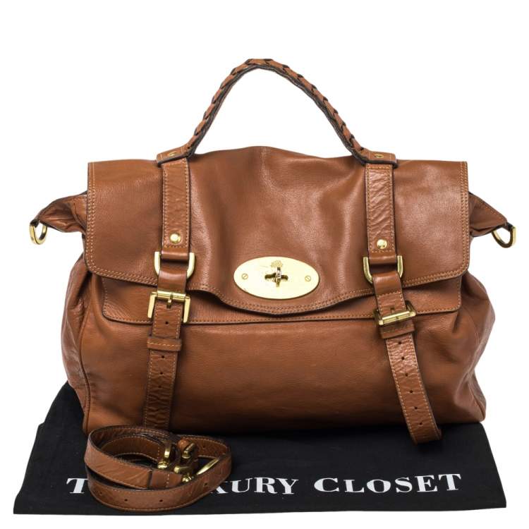 Pre Owned Mulberry Brown Leather Oversized Alexa Satchel