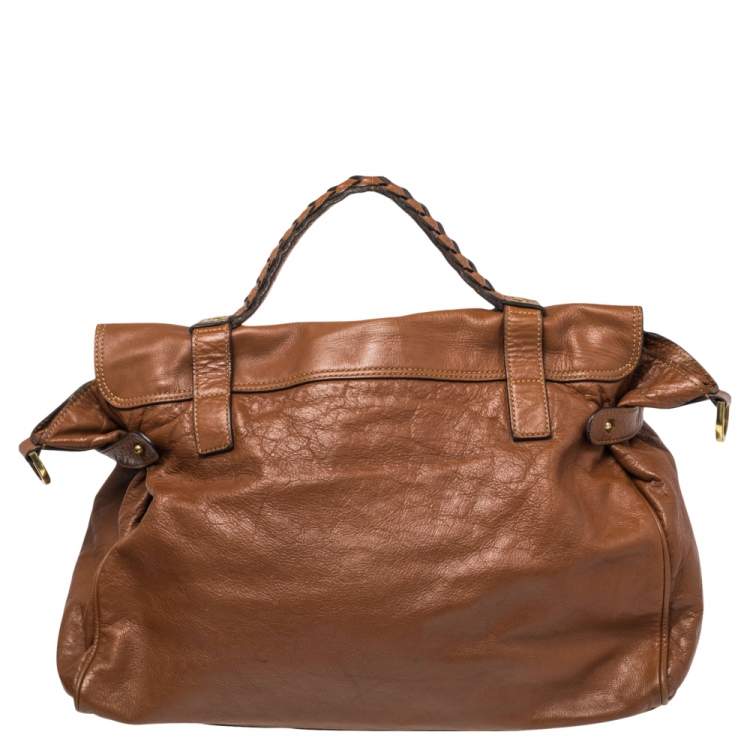 Pre Owned Mulberry Brown Leather Oversized Alexa Satchel