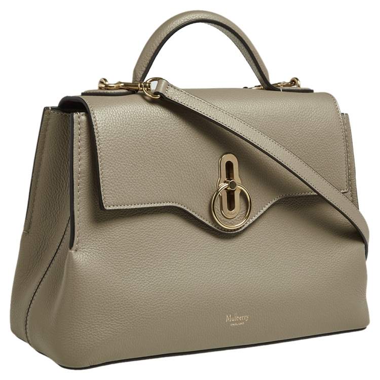 Pre Owned Mulberry Beige Leather Small Seaton Top Handle Bag