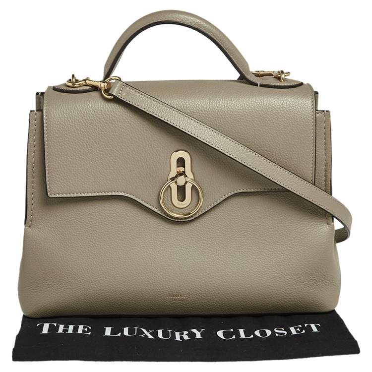 Pre Owned Mulberry Beige Leather Small Seaton Top Handle Bag