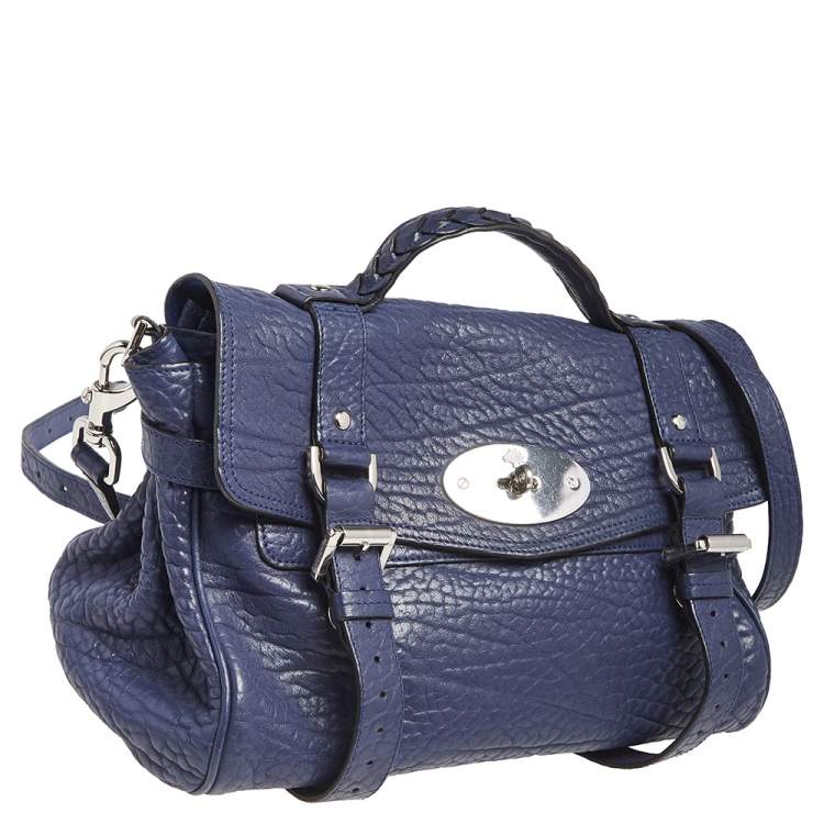Pre Owned Mulberry Blue Leather Alexa Satchel