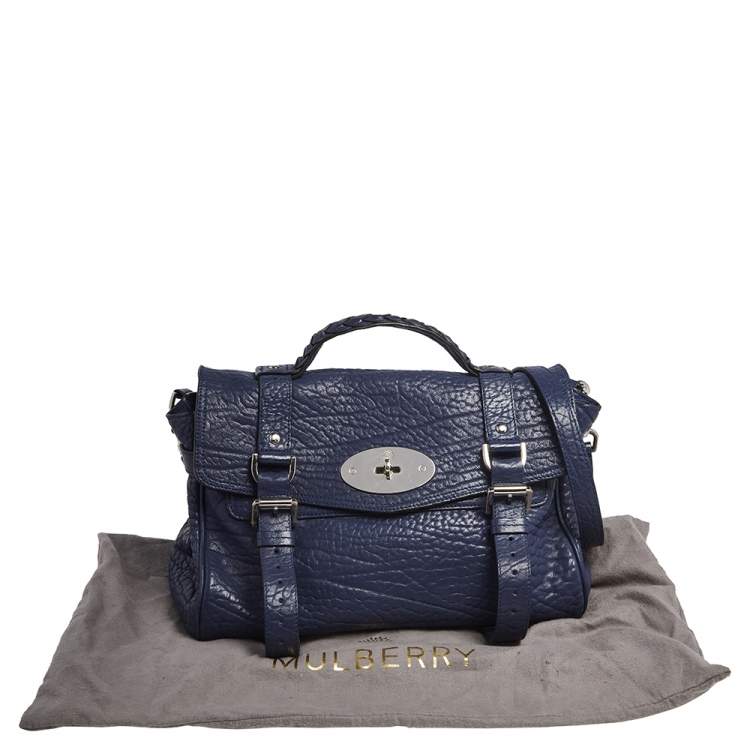 Pre Owned Mulberry Blue Leather Alexa Satchel