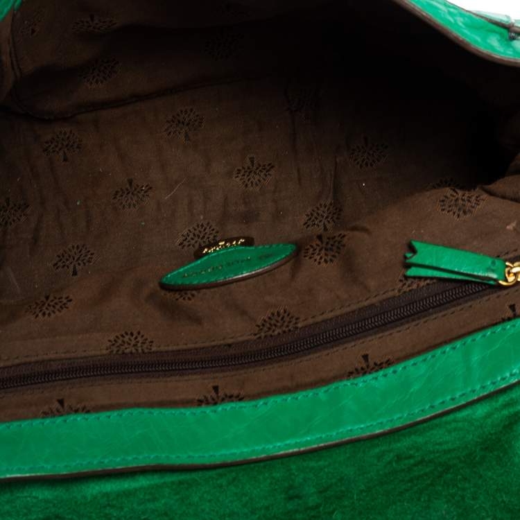 Pre Owned Mulberry Green Leather Small Alexa Satchel