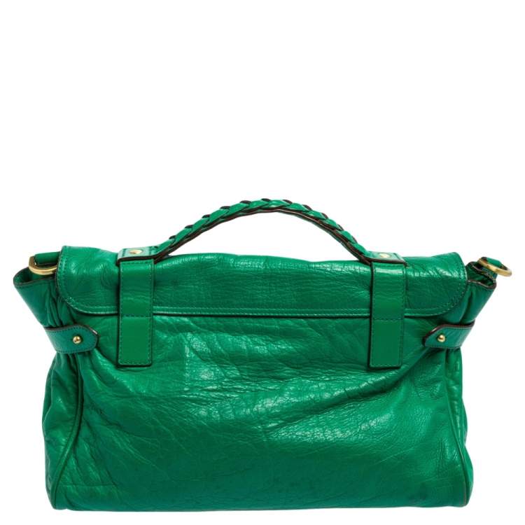 Pre Owned Mulberry Green Leather Small Alexa Satchel