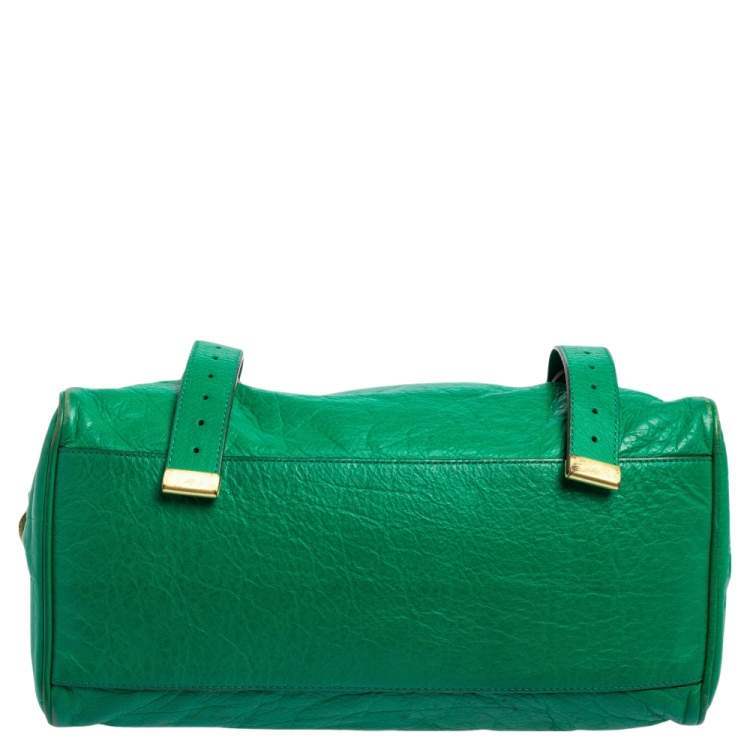 Pre Owned Mulberry Green Leather Small Alexa Satchel