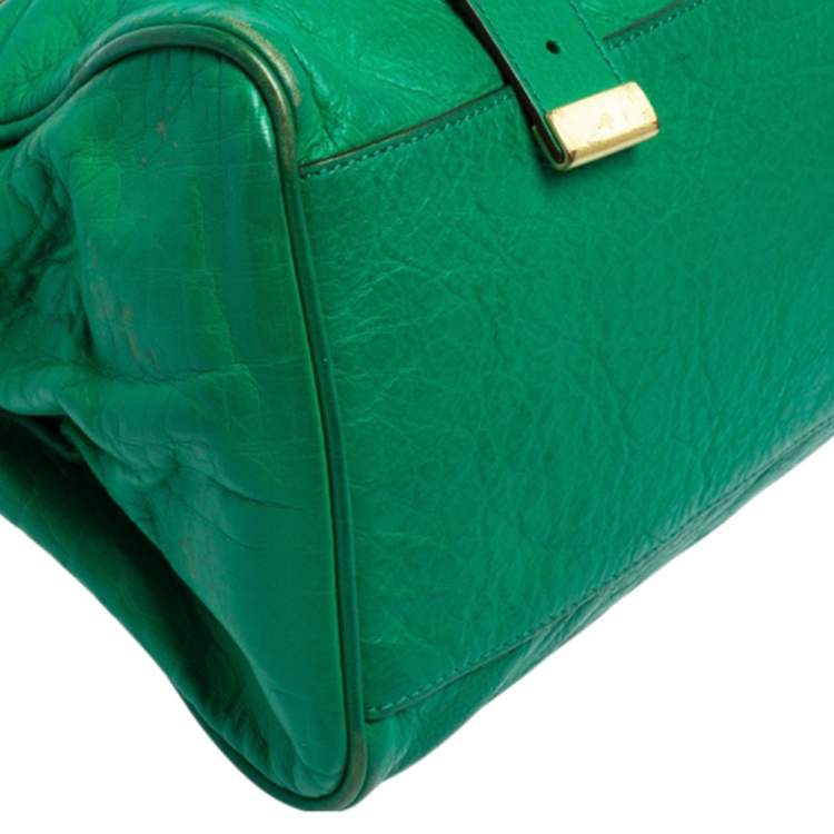 Pre Owned Mulberry Green Leather Small Alexa Satchel