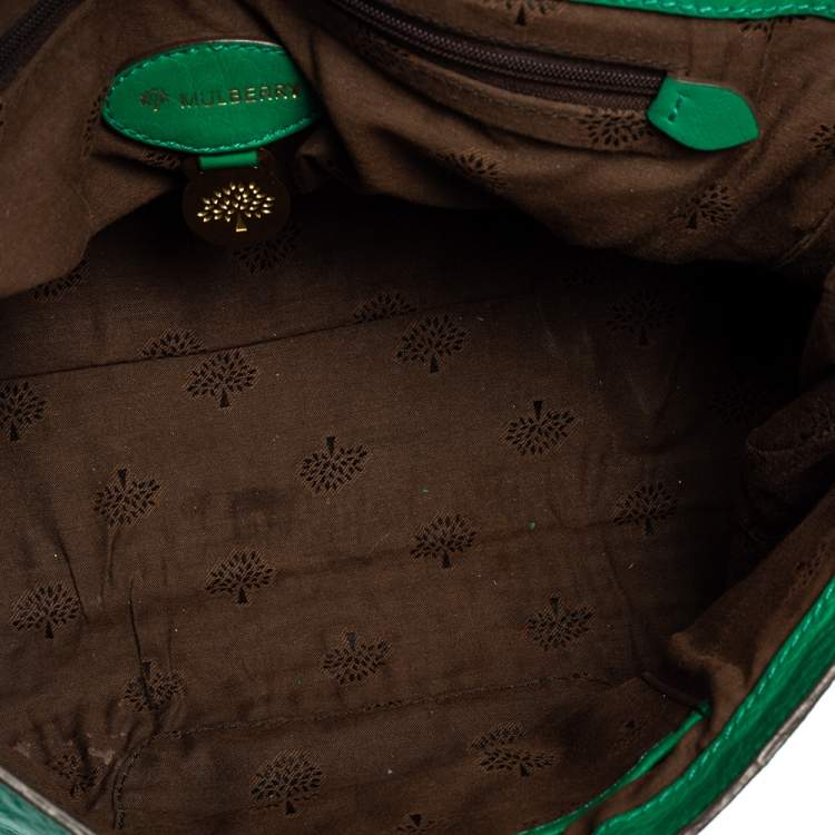 Pre Owned Mulberry Green Leather Small Alexa Satchel