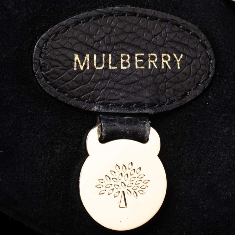 Pre Owned Mulberry Black Croc Embossed Leather Bayswater Satchel