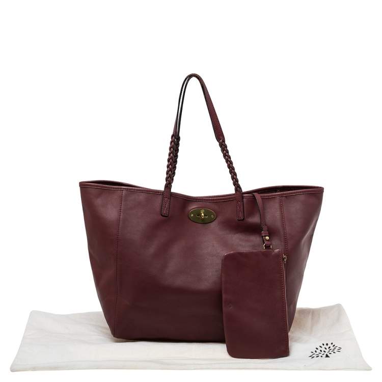 Pre Owned Mulberry Burgundy Nappa Soft Leather Medium Dorset Tote