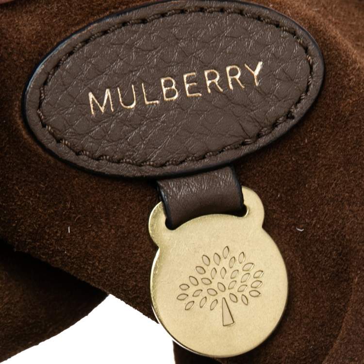 Pre Owned Mulberry Brown Suede and Leather Logo Embossed Hobo