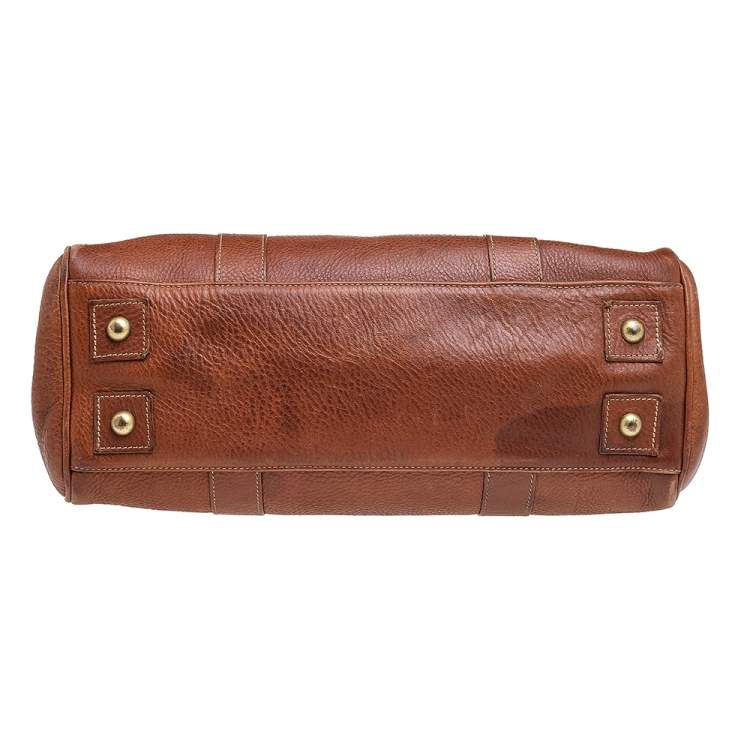 Pre Owned Mulberry Brown Pebbled Leather Bayswater Satchel