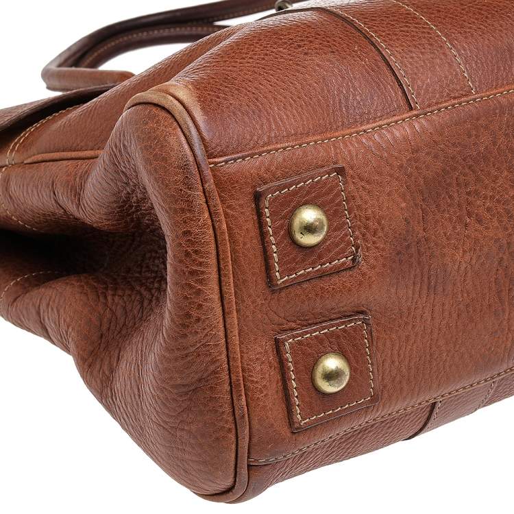 Pre Owned Mulberry Brown Pebbled Leather Bayswater Satchel