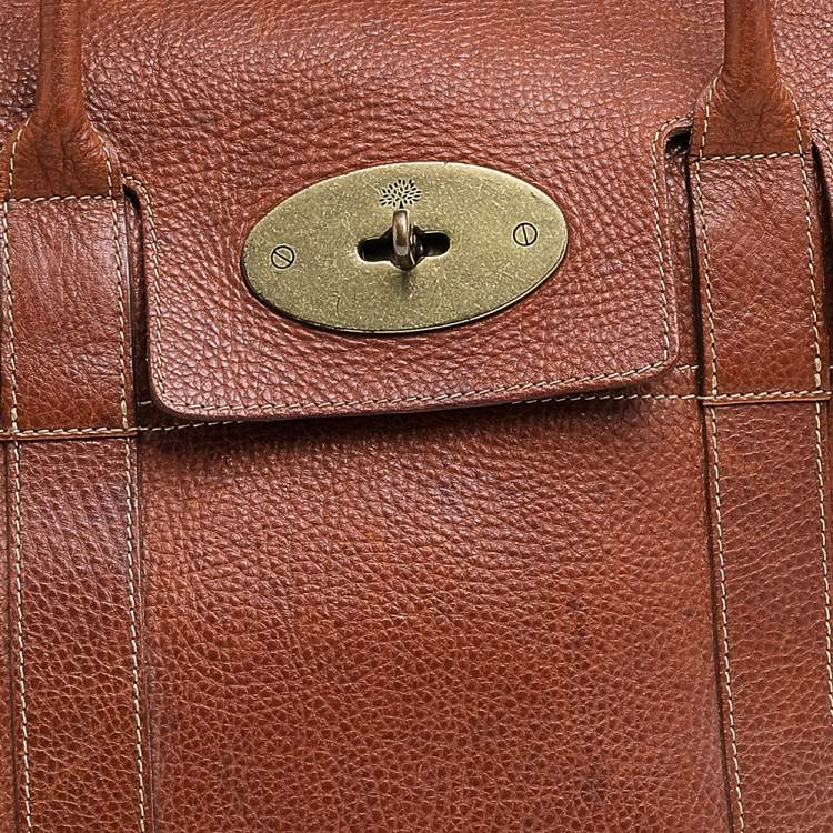 Pre Owned Mulberry Brown Pebbled Leather Bayswater Satchel