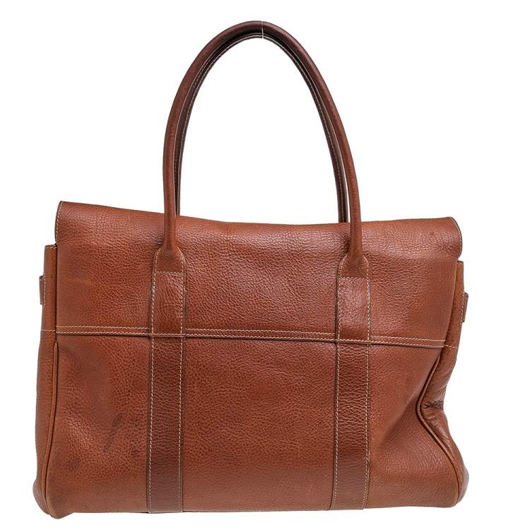 Pre Owned Mulberry Brown Pebbled Leather Bayswater Satchel