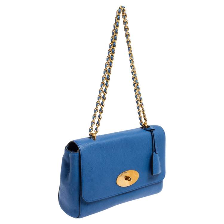 Pre Owned Mulberry Blue Leather Medium Lily Shoulder Bag