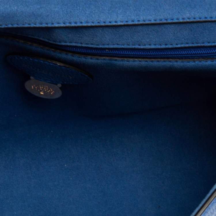 Pre Owned Mulberry Blue Leather Medium Lily Shoulder Bag