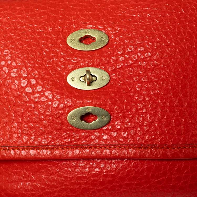 Pre Owned Mulberry Flame Shine Grain Leather Bryn Top Handle Bag
