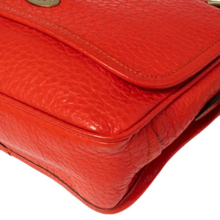 Pre Owned Mulberry Flame Shine Grain Leather Bryn Top Handle Bag