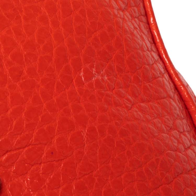 Pre Owned Mulberry Flame Shine Grain Leather Bryn Top Handle Bag
