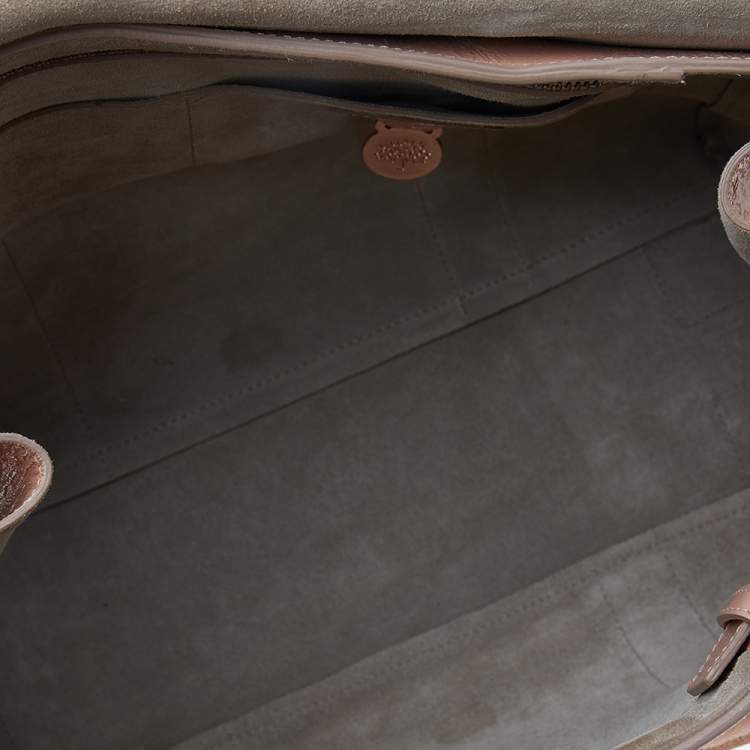 Pre Owned Mulberry Beige Crinkle Leather Bayswater Satchel