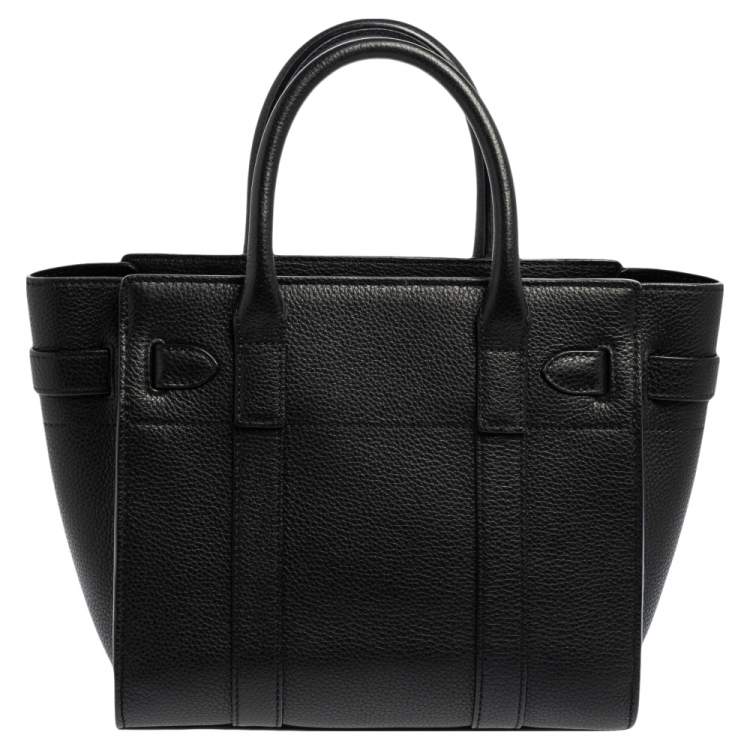 Pre Owned Mulberry Black Leather Mini Bayswater Tote