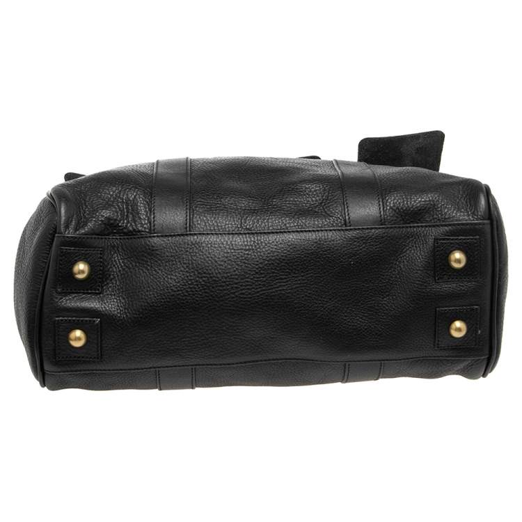 Pre Owned Mulberry Black Pebbled Leather Bayswater Satchel