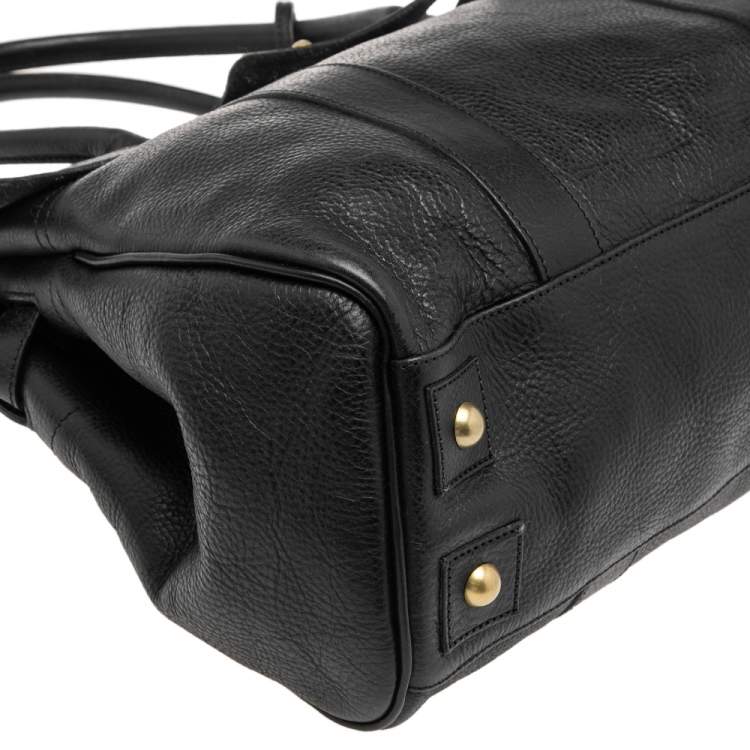 Pre Owned Mulberry Black Pebbled Leather Bayswater Satchel