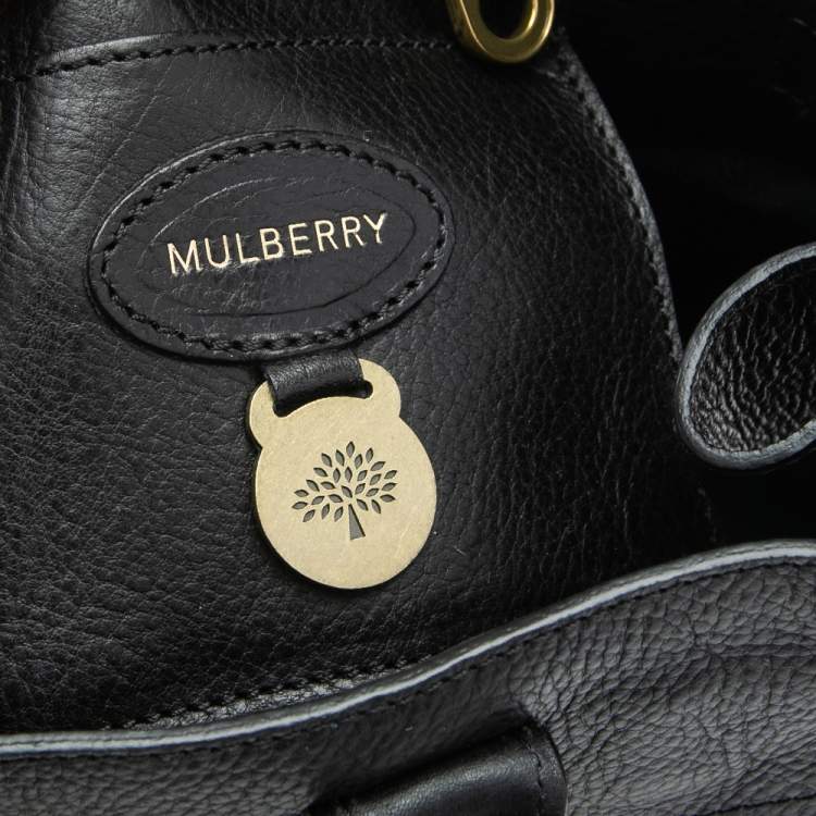 Pre Owned Mulberry Black Pebbled Leather Bayswater Satchel