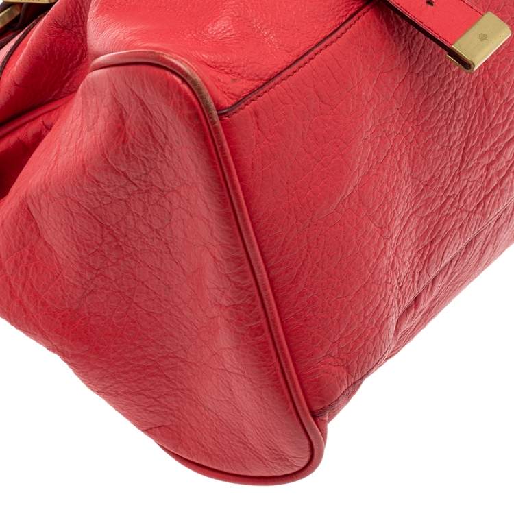Pre Owned Mulberry Coral Pink Leather Oversized Alexa Satchel