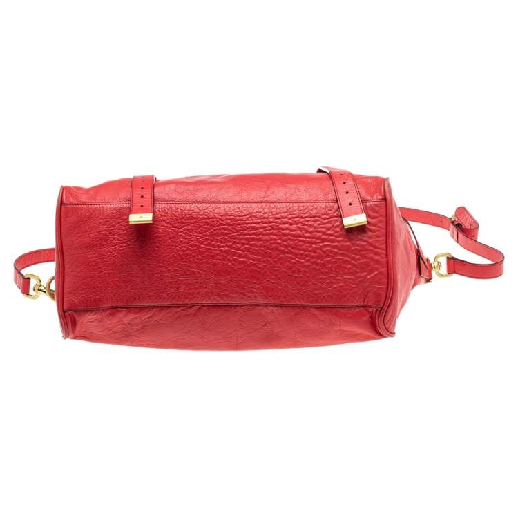 Pre Owned Mulberry Coral Pink Leather Oversized Alexa Satchel