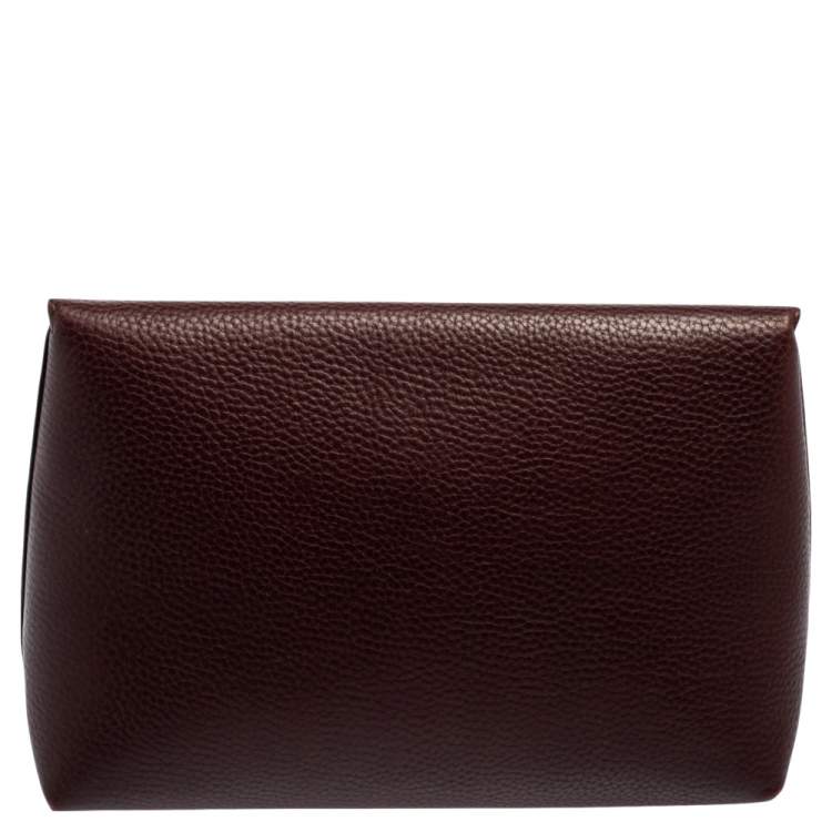 Pre Owned Mulberry Burgundy Leather Darley Cosmetic Pouch