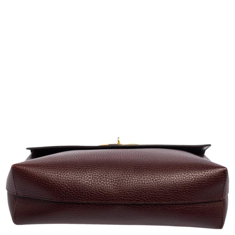 Pre Owned Mulberry Burgundy Leather Darley Cosmetic Pouch