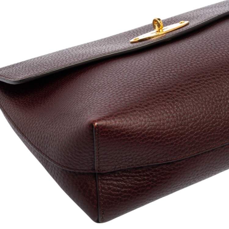 Pre Owned Mulberry Burgundy Leather Darley Cosmetic Pouch