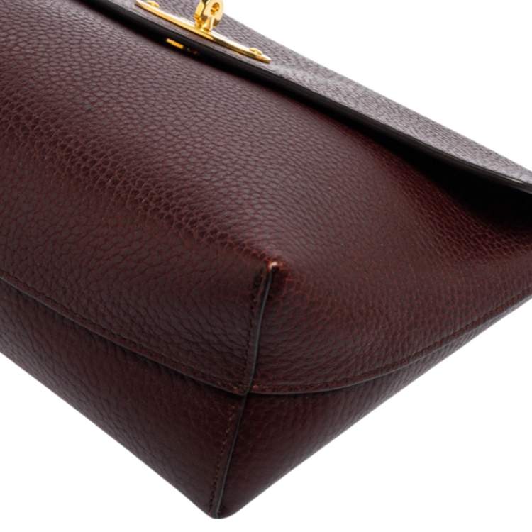 Pre Owned Mulberry Burgundy Leather Darley Cosmetic Pouch
