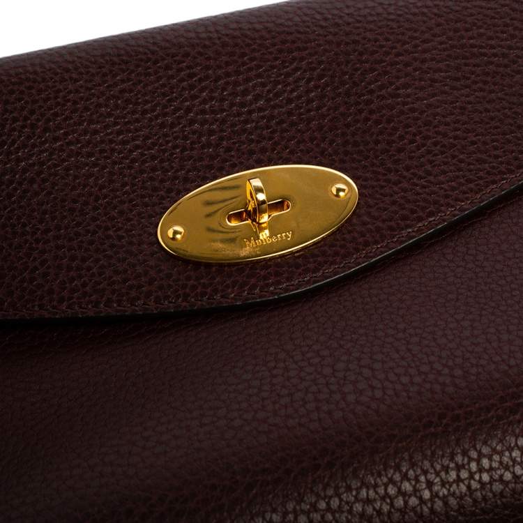 Pre Owned Mulberry Burgundy Leather Darley Cosmetic Pouch