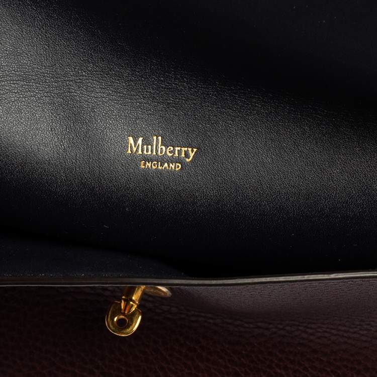 Pre Owned Mulberry Burgundy Leather Darley Cosmetic Pouch