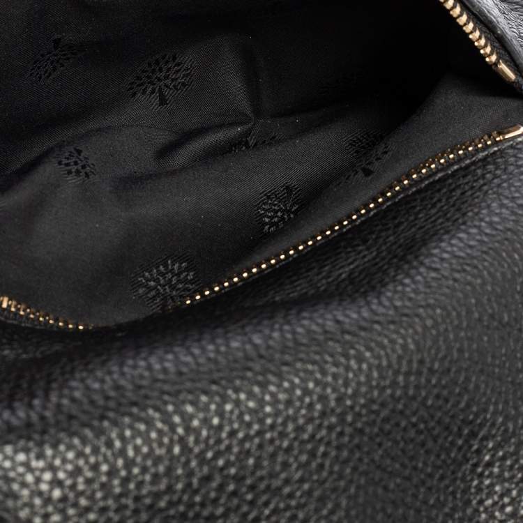 Mulberry Black Leather Daria Fold Over Clutch Mulberry | The Luxury Closet