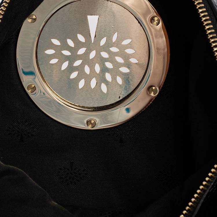 Pre Owned Mulberry Black Leather Daria Fold Over Clutch 