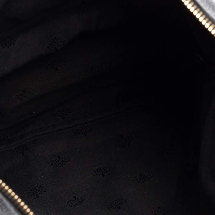 Pre Owned Mulberry Black Leather Daria Fold Over Clutch 