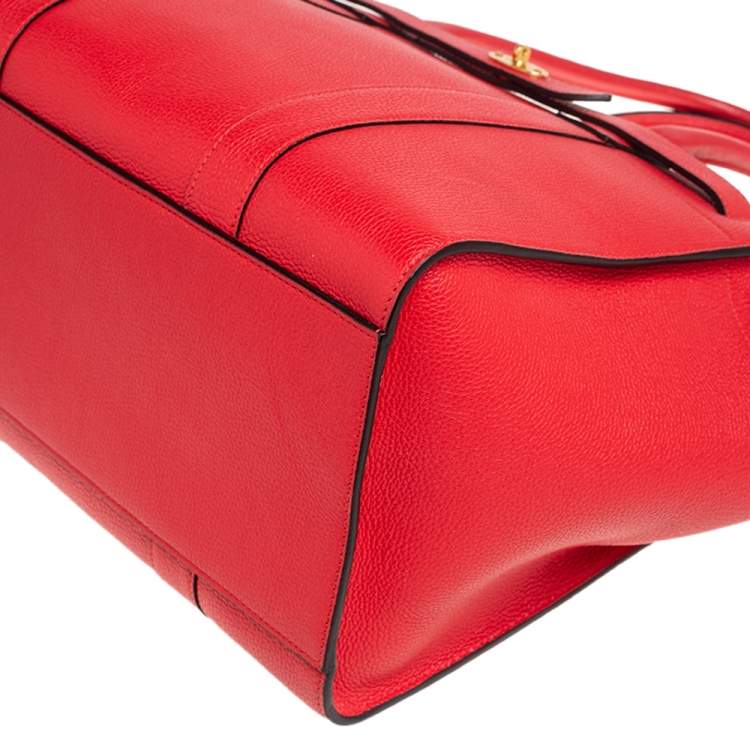 Pre Owned Mulberry Red Grained Leather Bayswater Tote