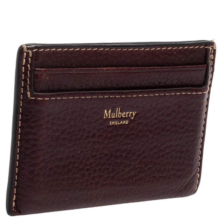 Pre Owned Mulberry Brown Leather Card Holder