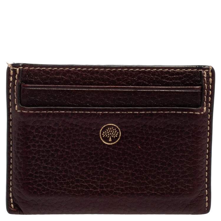 Pre Owned Mulberry Brown Leather Card Holder